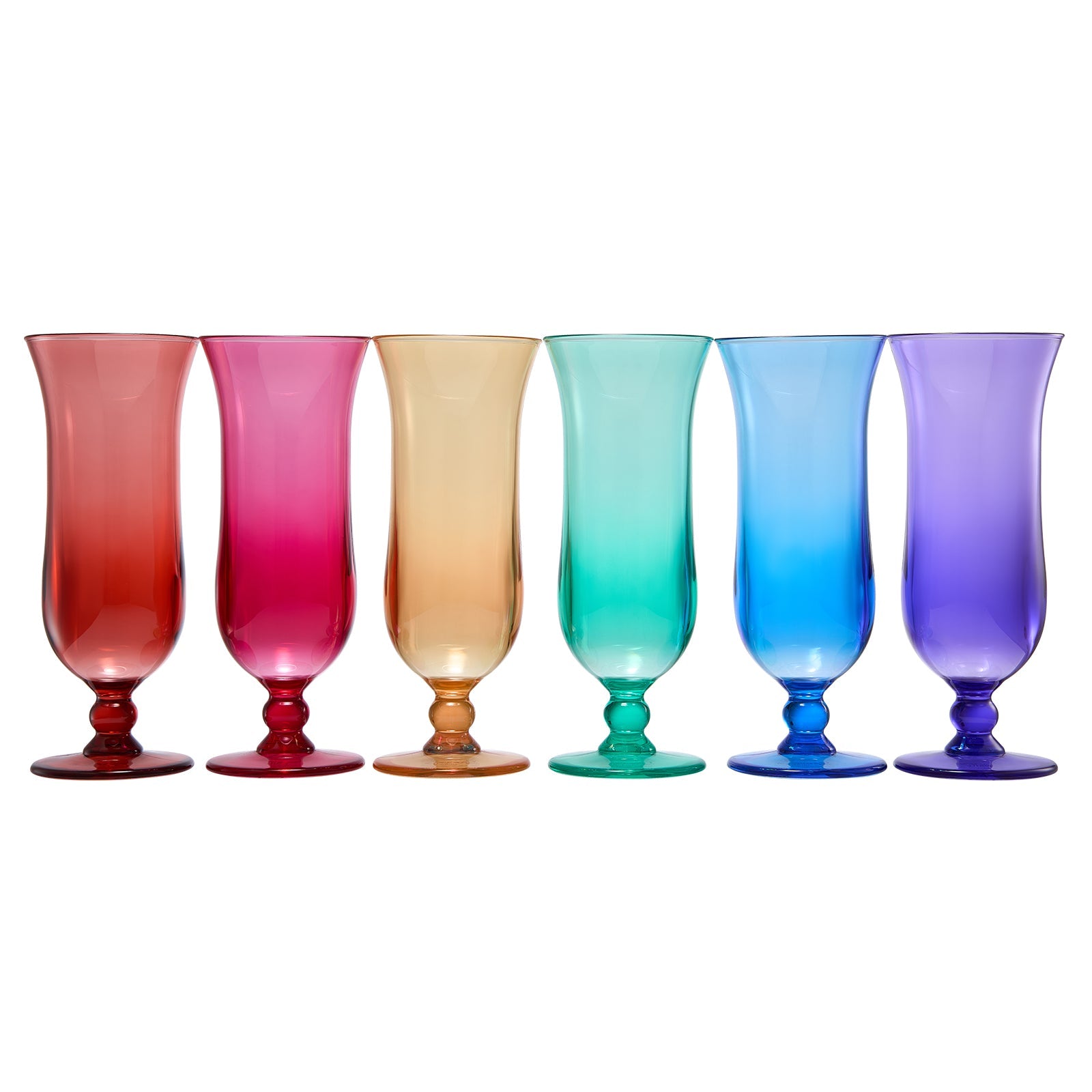 Madrid Acrylic Hurricane Cocktail Glassware, Set of 6 - - Hurricane