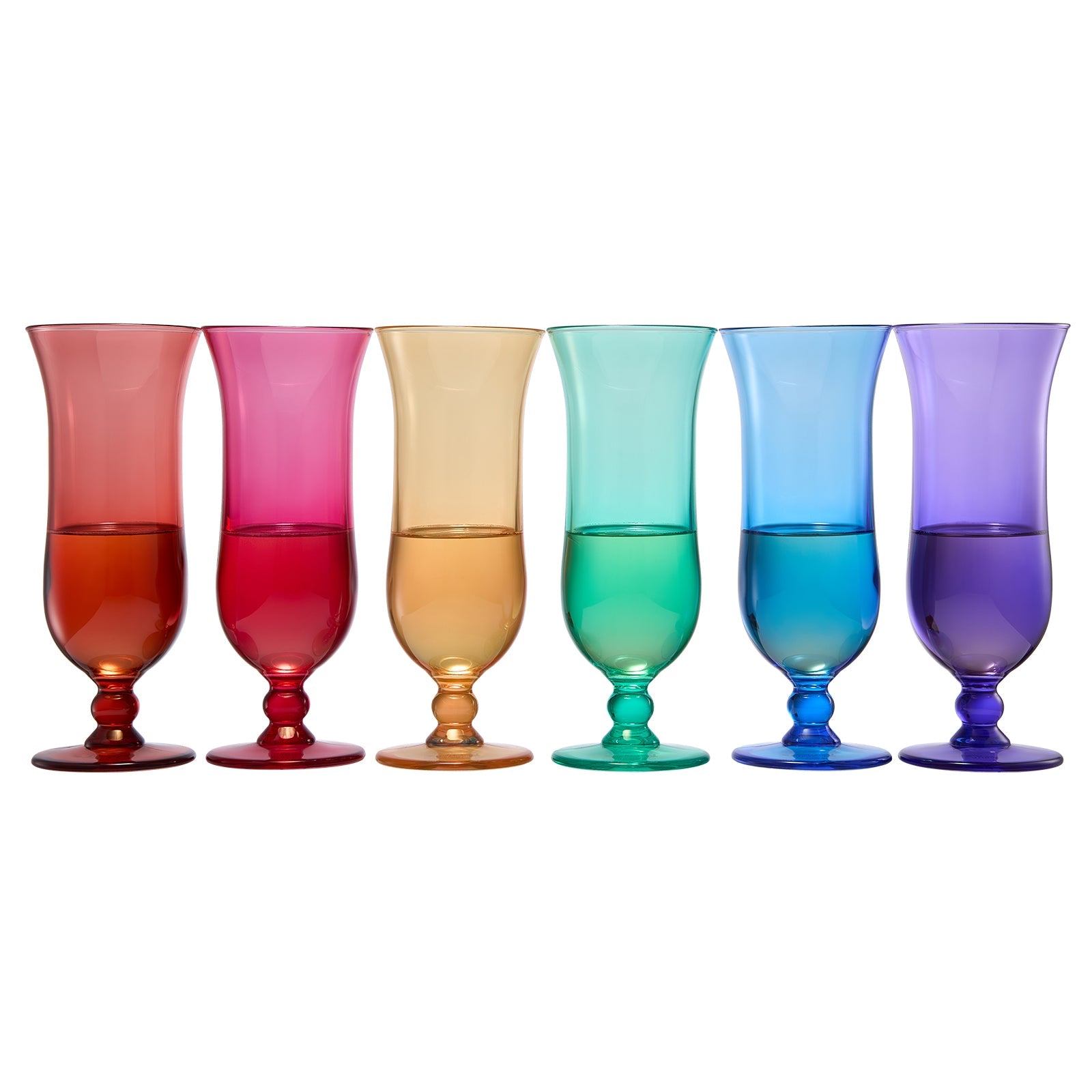 Madrid Acrylic Hurricane Cocktail Glassware, Set of 6 - - Hurricane