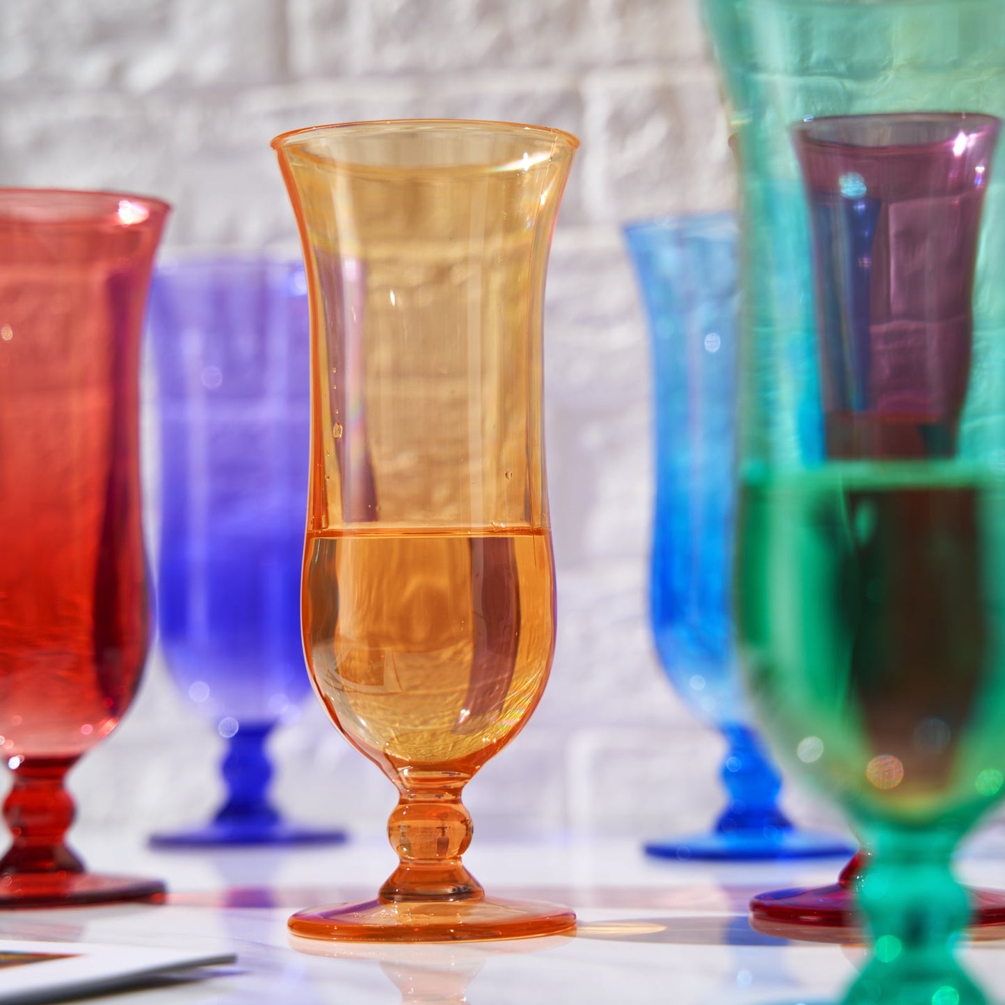 Madrid Acrylic Hurricane Cocktail Glassware, Set of 6 - - Hurricane