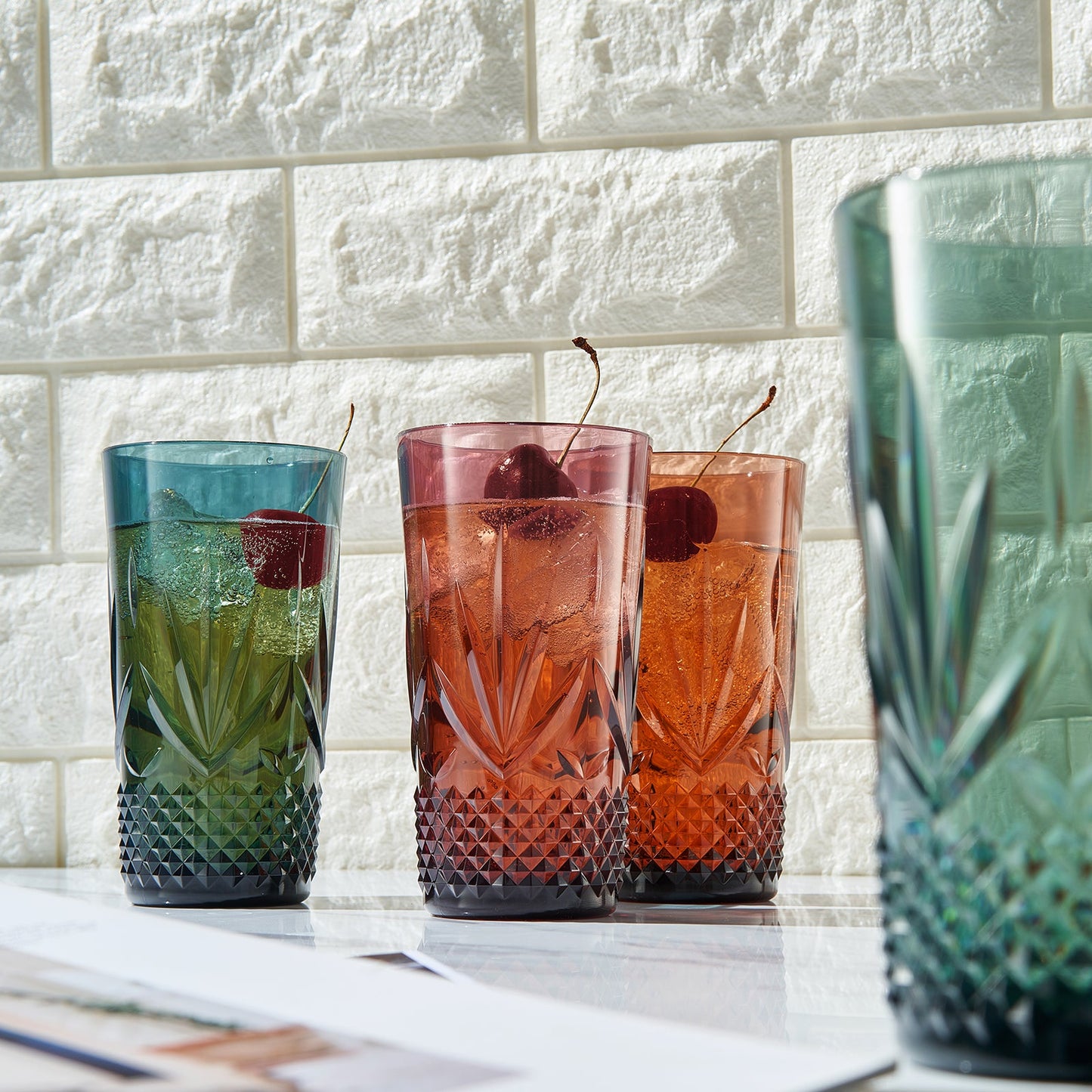 Onix Acrylic Crystal Highball Glassware, Set of 4 - - Highball
