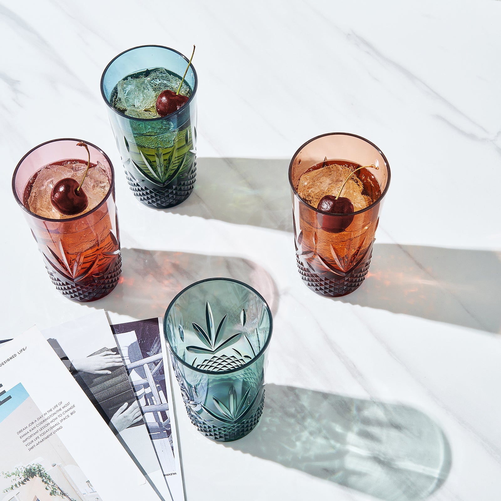 Onix Acrylic Crystal Highball Glassware, Set of 4 - - Highball