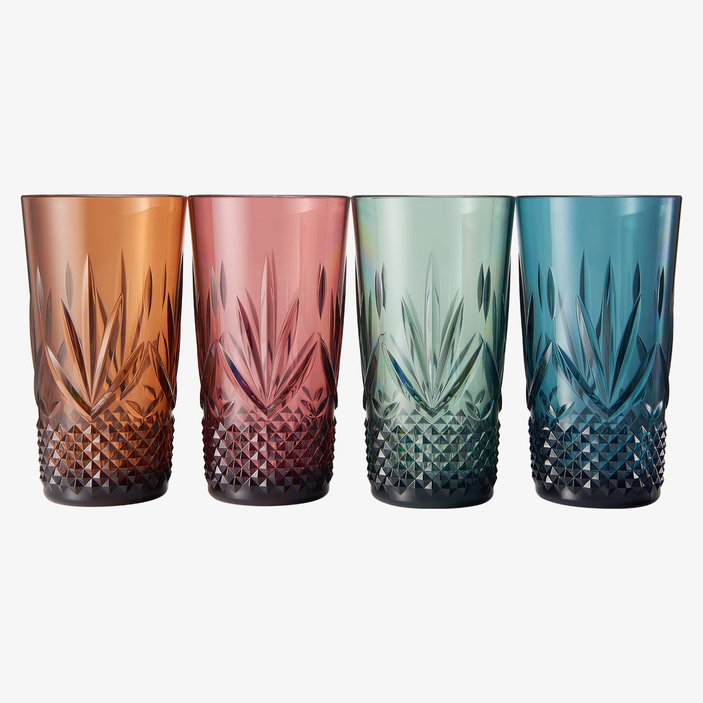 Onix Acrylic Crystal Highball Glassware, Set of 4 - - Highball