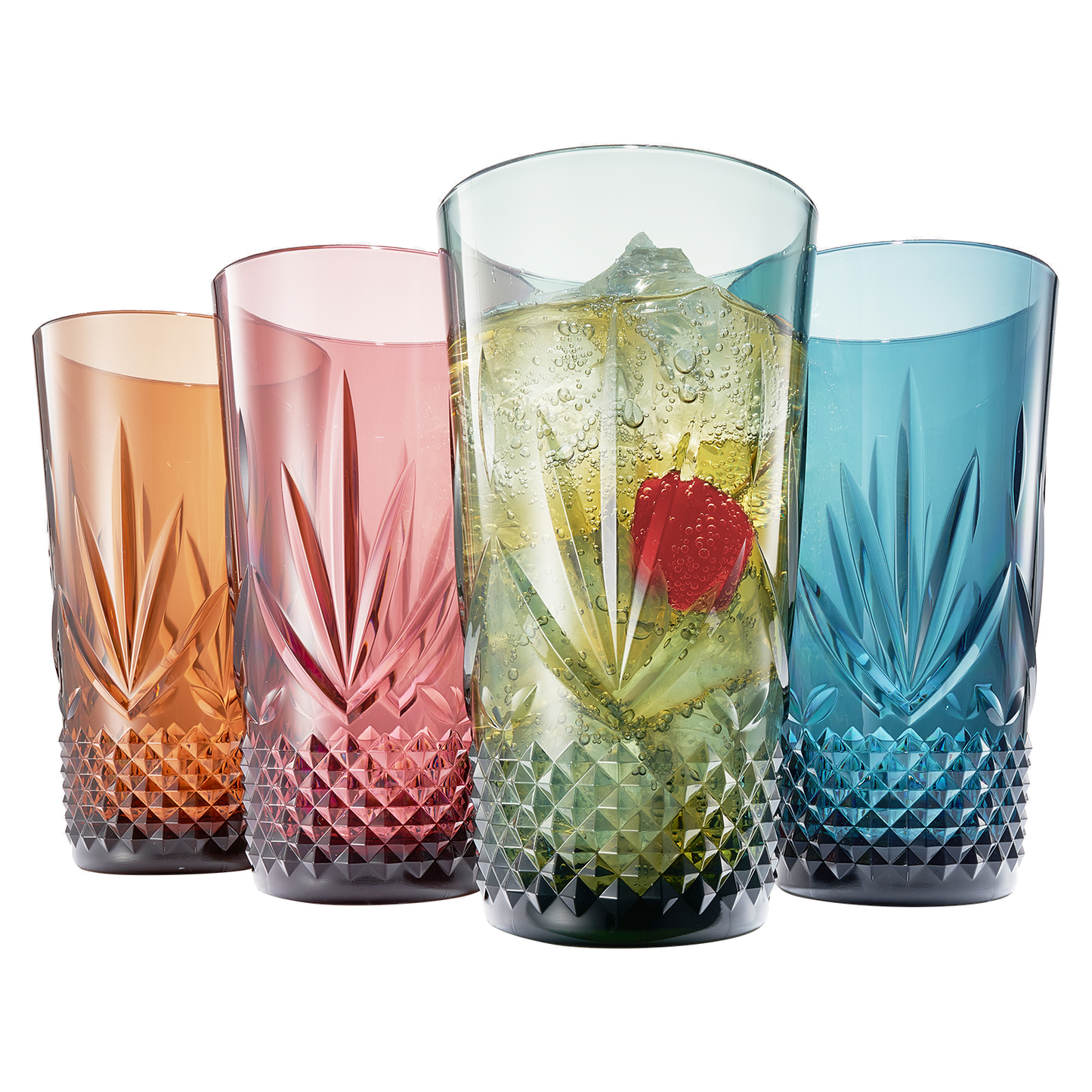 Onix Acrylic Crystal Highball Glassware, Set of 4 - - Highball