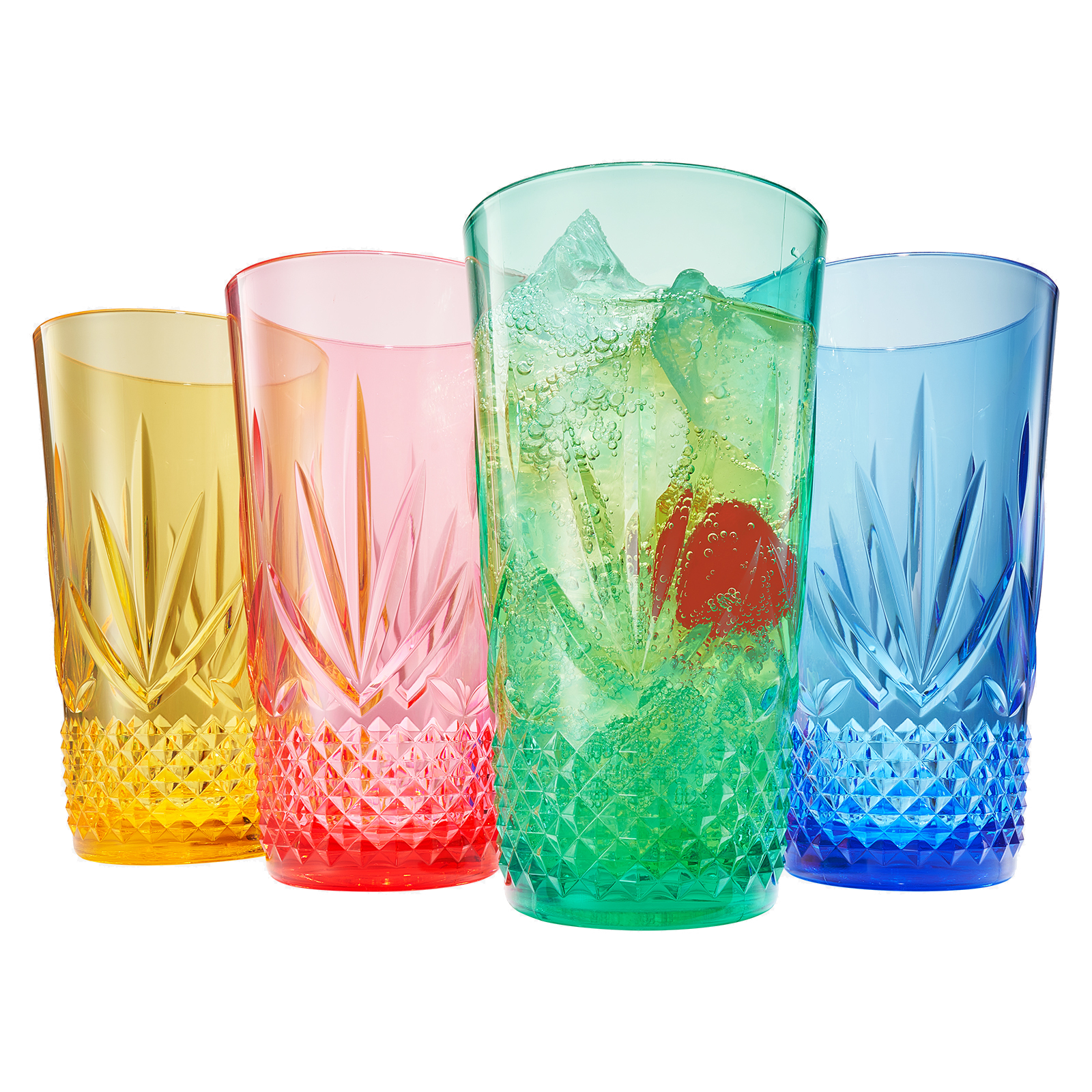 Onix Acrylic Crystal Highball Glassware, Set of 4 - - Highball