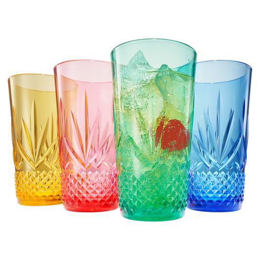 Onix Acrylic Crystal Highball Glassware, Set of 4 - - Highball