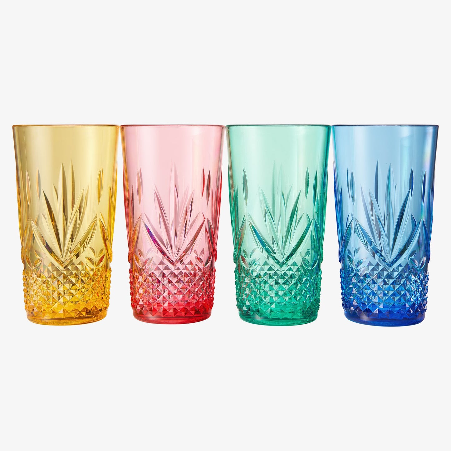 Onix Acrylic Crystal Highball Glassware, Set of 4 - - Highball