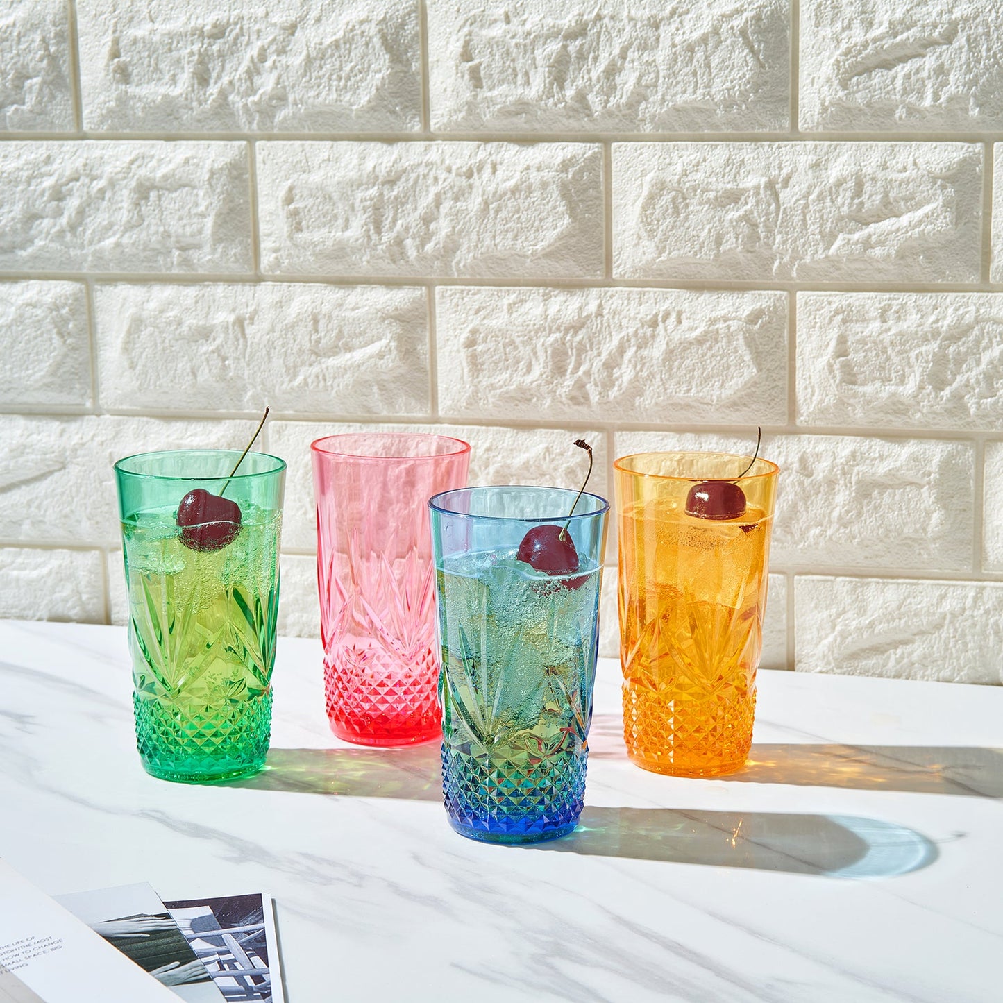 Onix Acrylic Crystal Highball Glassware, Set of 4 - - Highball