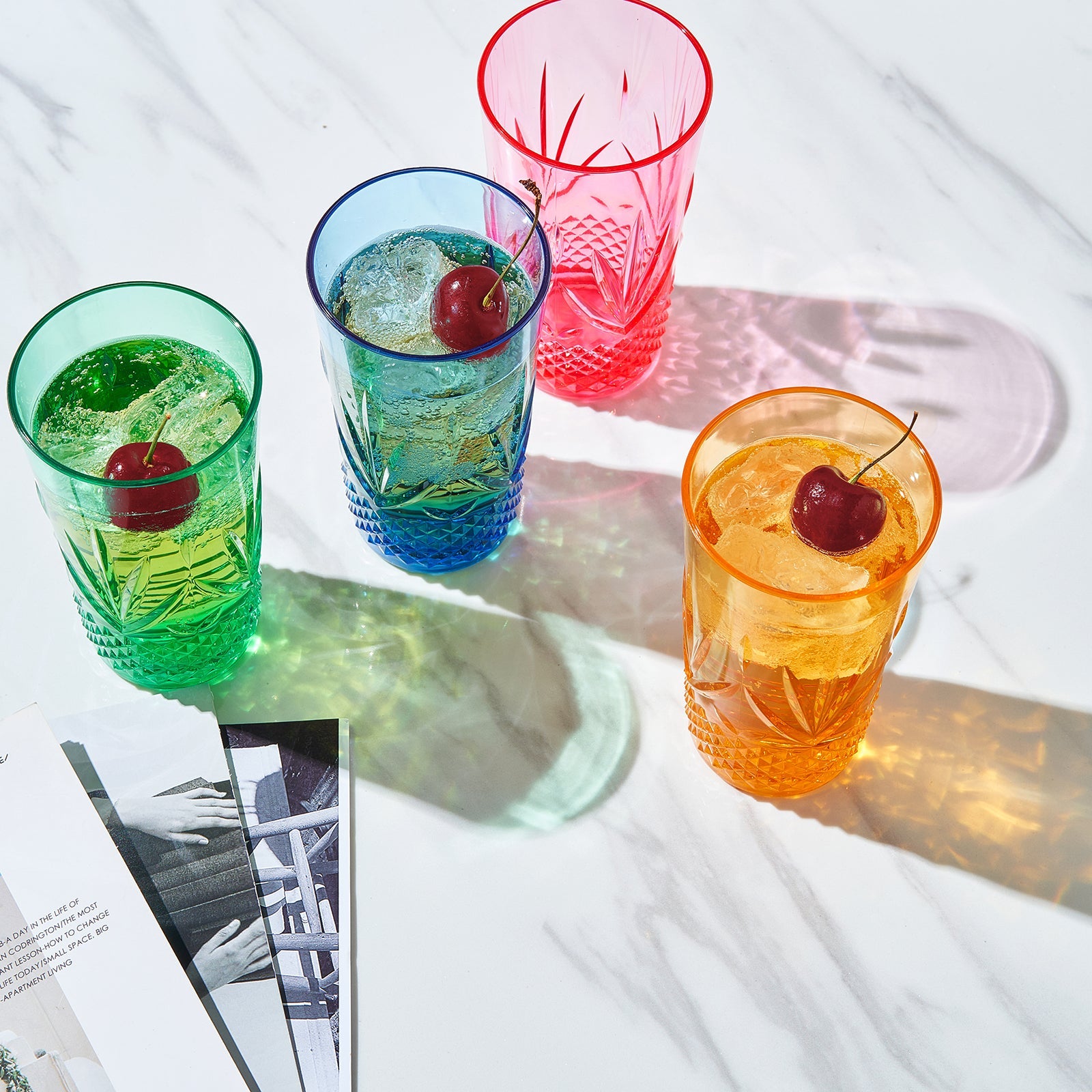 Onix Acrylic Crystal Highball Glassware, Set of 4 - - Highball