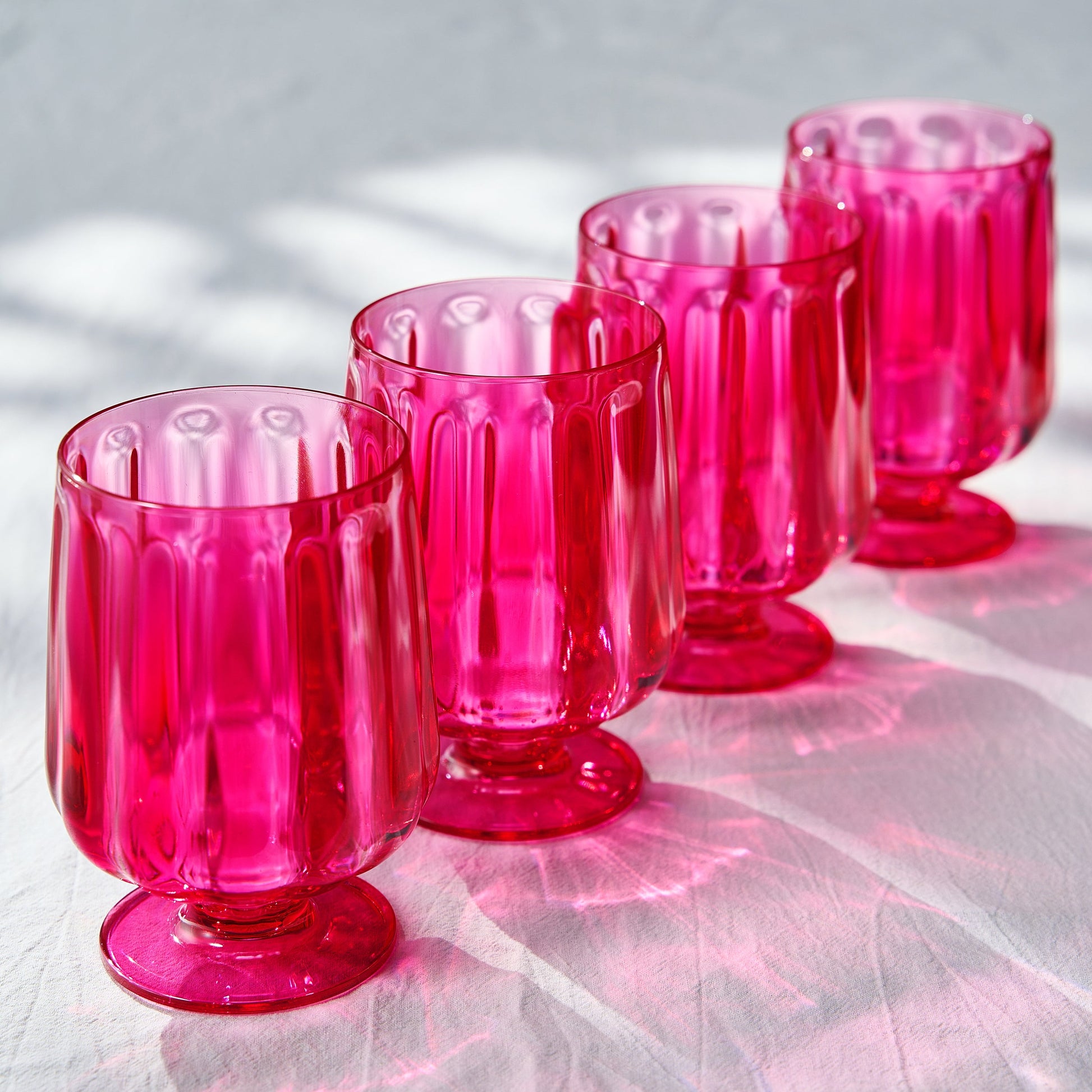 Madrid Acrylic Stemmed Wine Goblet Glassware, Set of 4 - - Stemmed