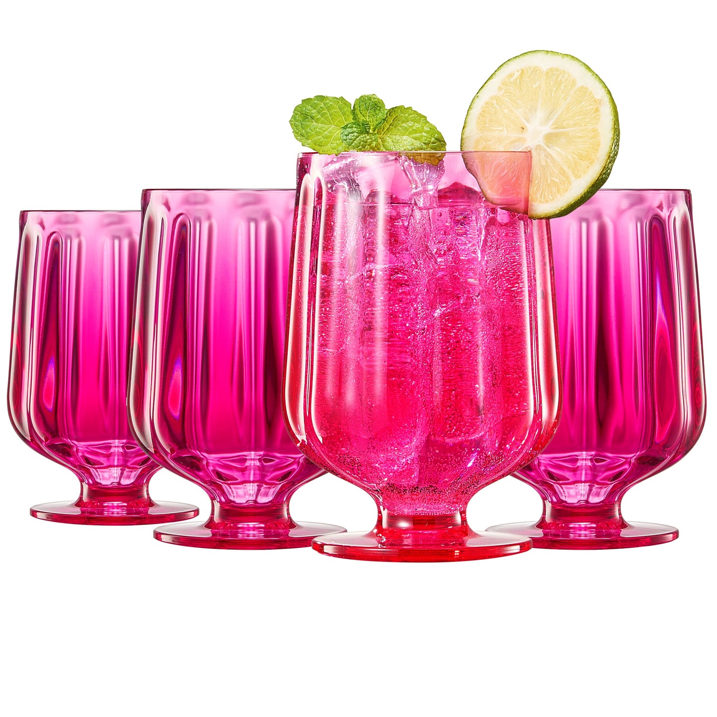 Madrid Acrylic Stemmed Wine Goblet Glassware, Set of 4 - - Stemmed