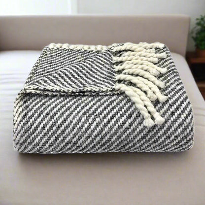 Chunky Black Stripe Alpaca Throw Kia Day Design