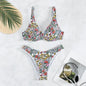 Back Knotted Beach Wear Bathing Suit Floral Small