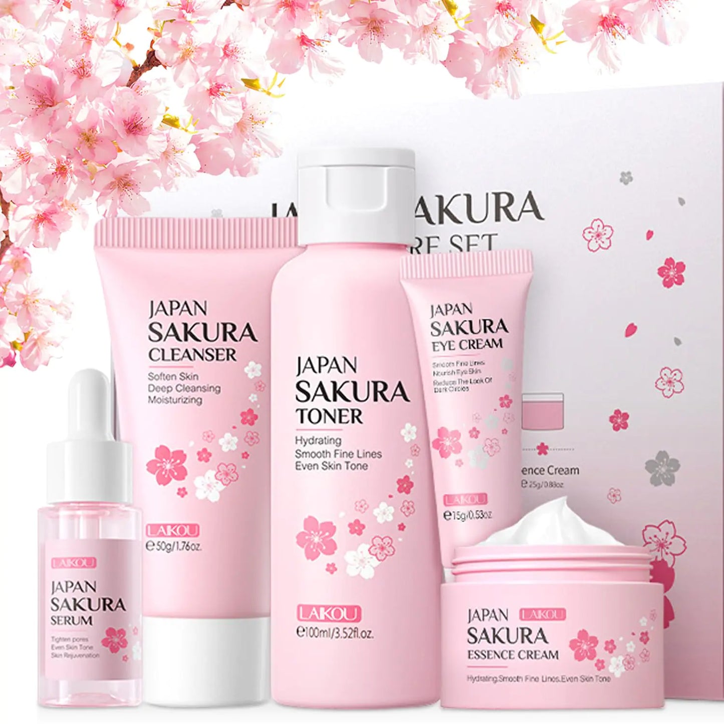 5Pcs Skin Care Set Sakura Women Beauty Gift Set - - skin care kit