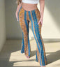 Boho Flare Print Pants for Women Yellow