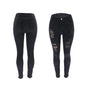 High-Rise Distressed Skinny Jeans in Burgundy & Olive Kia Day Design