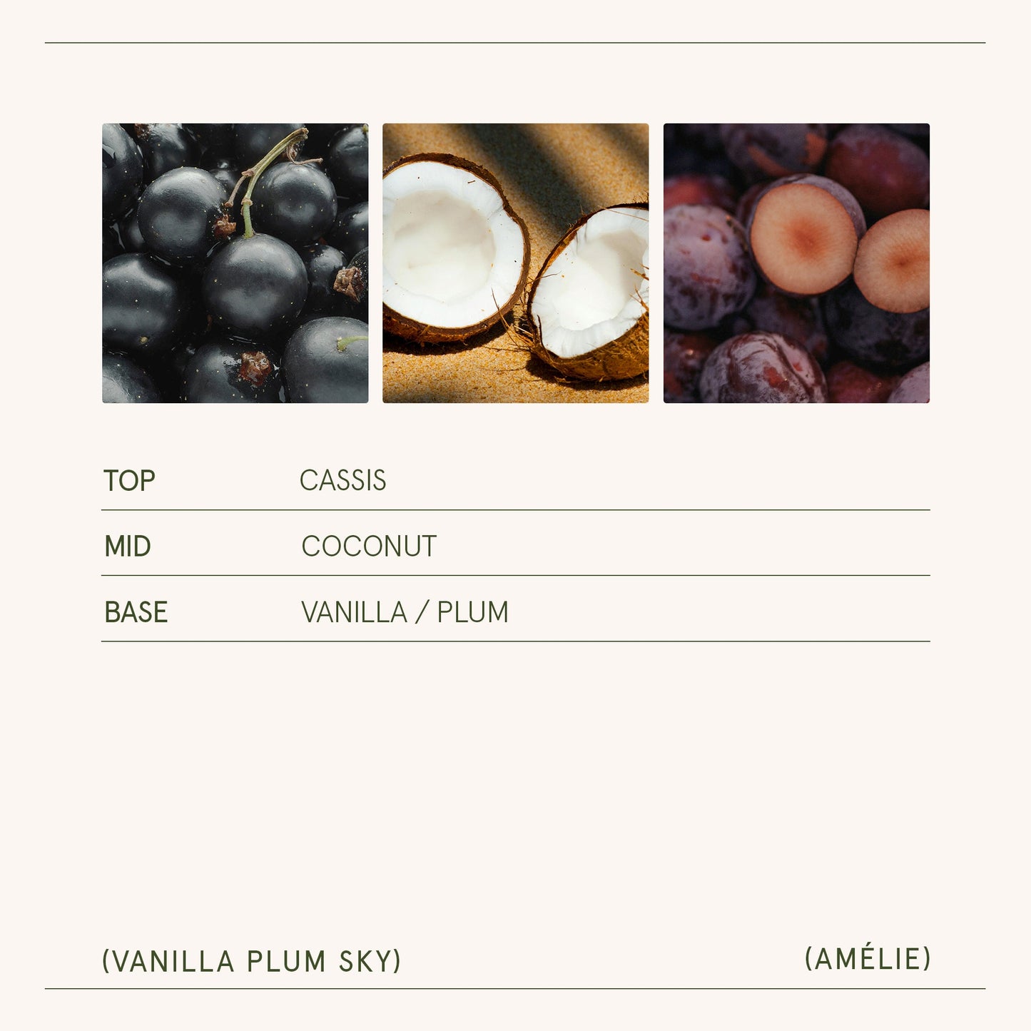 Amelie – Vanilla Plum Sky 3oz Candle - - candle