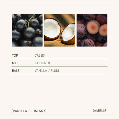 Amelie – Vanilla Plum Sky 3oz Candle - - candle