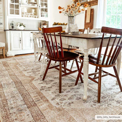 Analu Peach Washable Area Rug - - Rugs