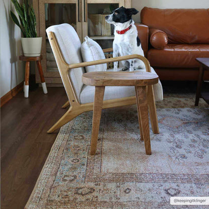 Analu Peach Washable Area Rug - - Rugs