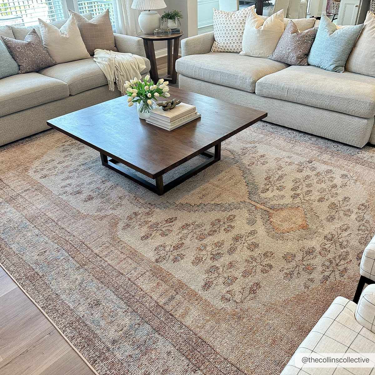 Analu Peach Washable Area Rug - - Rugs