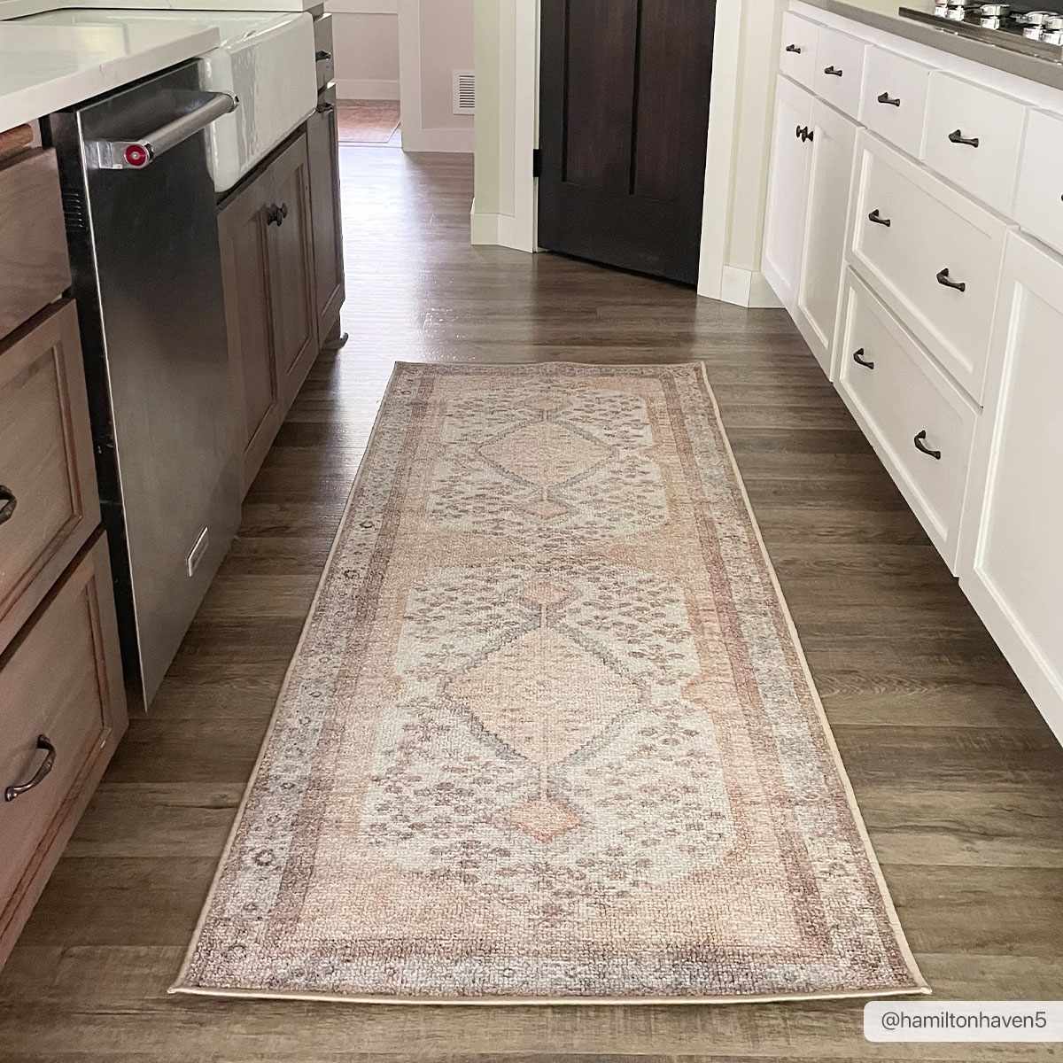 Analu Peach Washable Area Rug - - Rugs