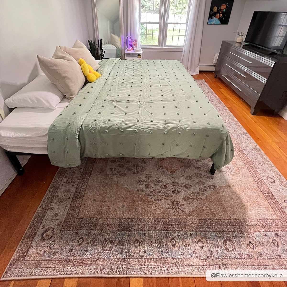 Analu Peach Washable Area Rug - - Rugs