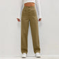 High- Waisted Casual Pants Brown Double Extra Large