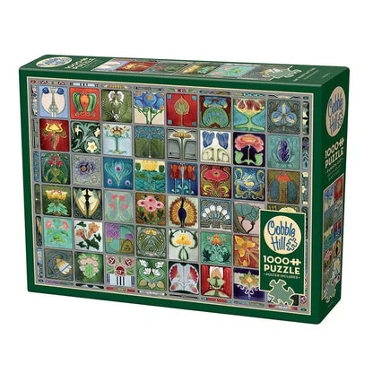 Art Nouveau Tiles 1000 Piece Jigsaw Puzzle Cobble Hill - - Jigsaw Puzzle