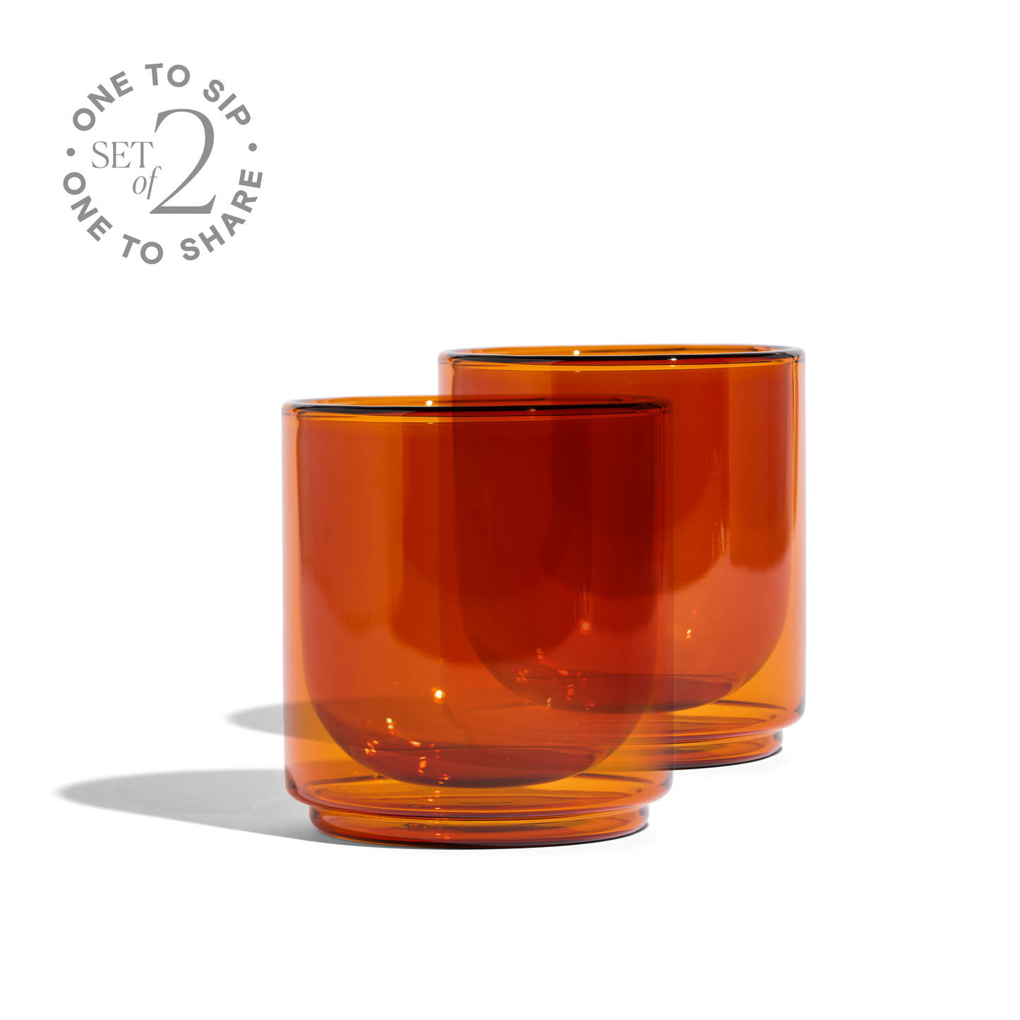Cove 10oz Glass Tumbler - Set of 2 - Amber - -