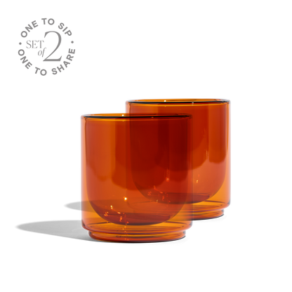 Cove 10oz Glass Tumbler - Set of 2 - Amber - -