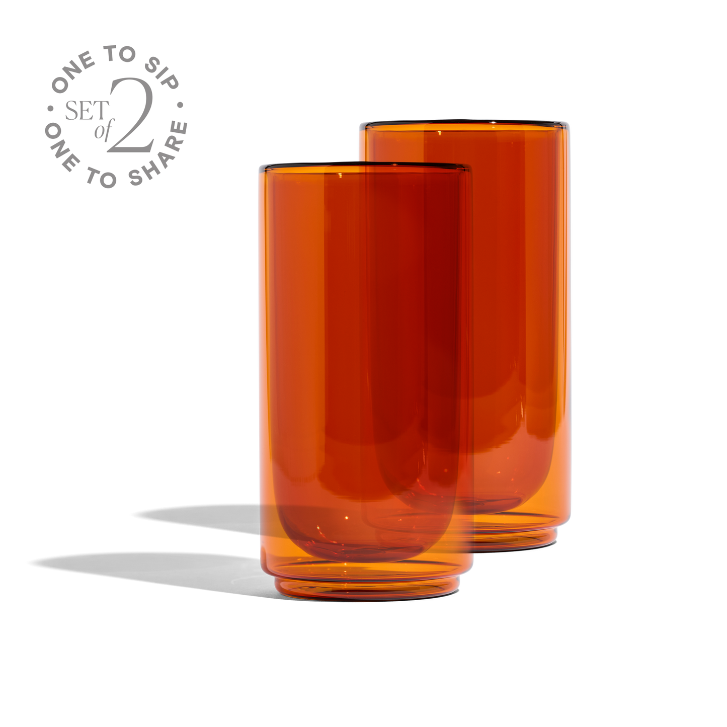 Cove 16oz Glass Pint - Set of 2 - Amber - -