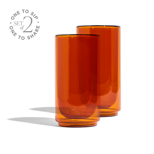 Cove 16oz Glass Pint - Set of 2 - Amber - Amber 16oz - glassware