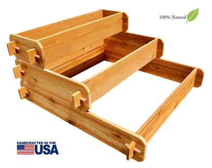 Timberlane Gardens Raised Garden Bed Kit 3 Tiered (1x3 2x3 3x3) Select Cedar Elevated Planter - - Raised Garden Bed Kit