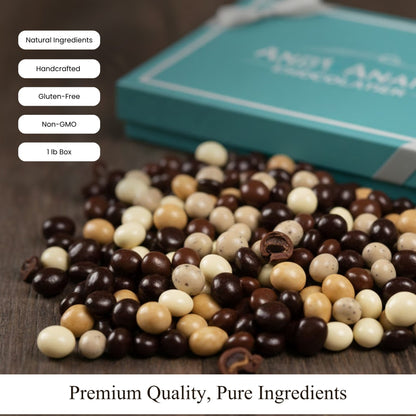 Andy Anand Espresso Coffee Belgian Chocolate Assortment, 5 Flavors, 1 lb – 60% Cocoa Butter, Gourmet Gift Box, Birthday & Holiday Occasions - - Food & Beverages > Desserts & Sweets > Chocolate