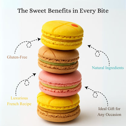 Andy Anand French Macarons, 24-Piece Gift Box – Made Fresh Daily, Assorted Gourmet Flavors, Gluten-Free – Birthday & Holiday Celebration - - Food & Beverages > Bakery > Cookies