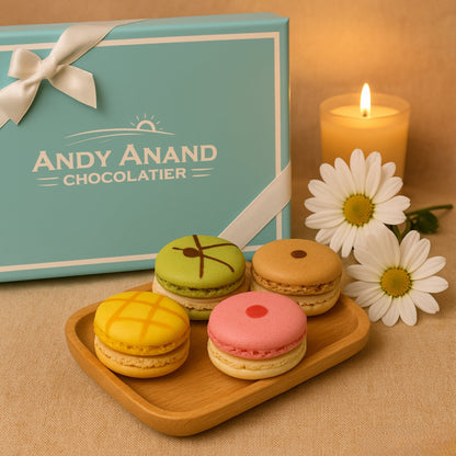 Andy Anand French Macarons, 24-Piece Gift Box – Made Fresh Daily, Assorted Gourmet Flavors, Gluten-Free – Birthday & Holiday Celebration - - Food & Beverages > Bakery > Cookies