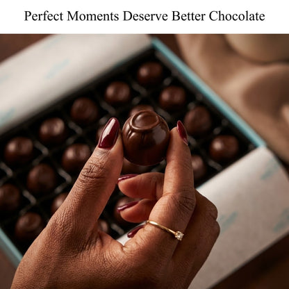 Andy Anand Belgian Dark Chocolate Cherry Cordials, 25 pc – Vegan, 60% Cocoa Butter, Rich Liquid Center, Birthday & Valentine's Gift Box - - Food & Beverages > Desserts & Sweets > Chocolate