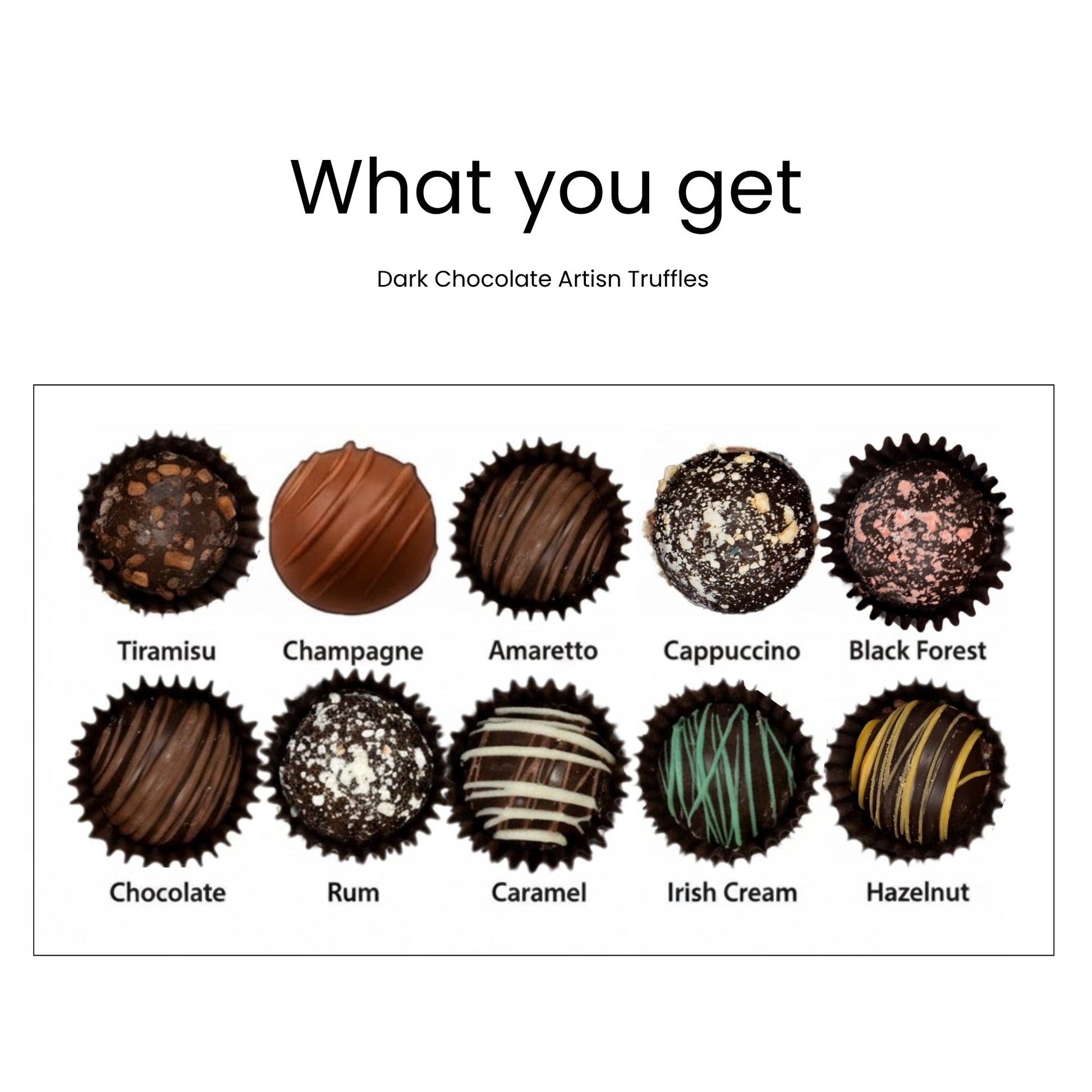 Andy Anand Artisan Dark Chocolate Truffles, 24 pc – Handmade Assorted Flavors, 60% Cocoa Butter, Gourmet Birthday & Holiday Gift Collection - - Food & Beverages > Desserts & Sweets > Chocolate