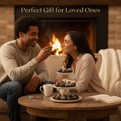 Andy Anand Artisan Dark Chocolate Truffles, 24 pc – Handmade Assorted Flavors, 60% Cocoa Butter, Gourmet Birthday & Holiday Gift Collection - - Food & Beverages > Desserts & Sweets > Chocolate