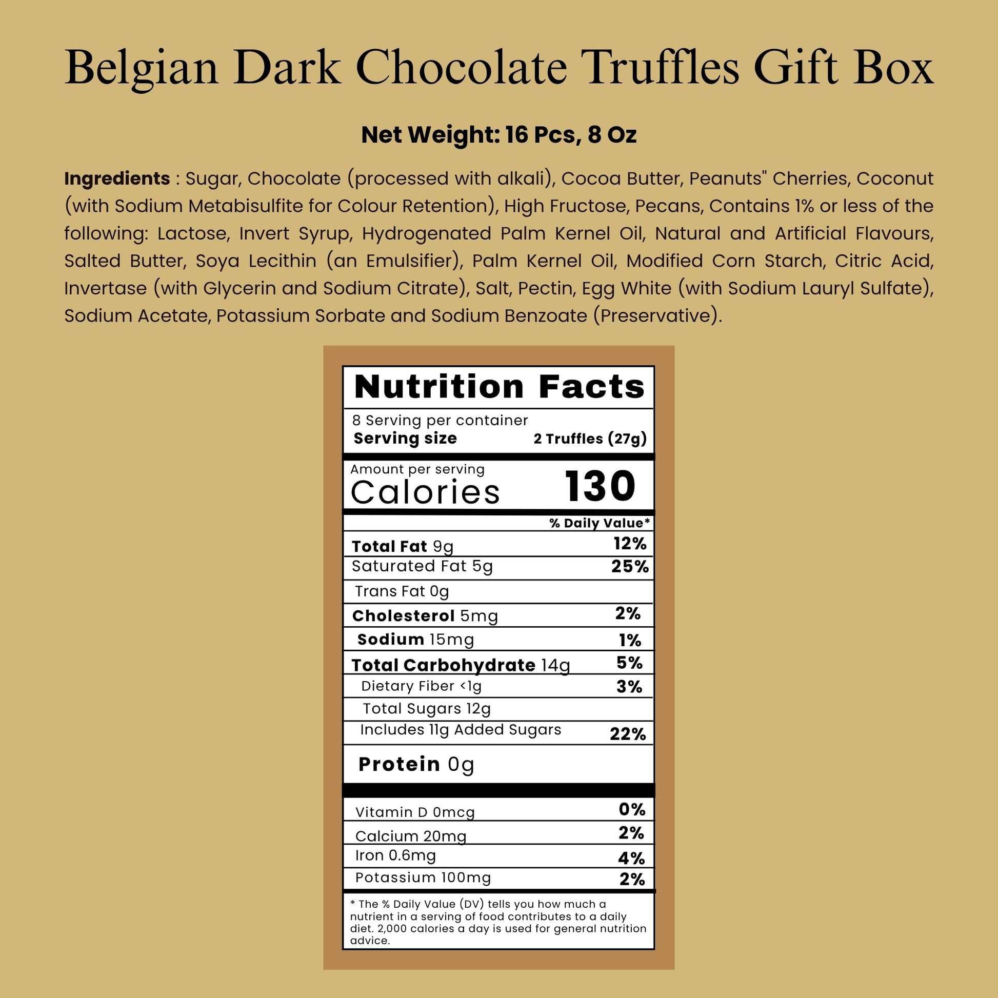 Andy Anand Artisan Dark Chocolate Truffles, 24 pc – Handmade Assorted Flavors, 60% Cocoa Butter, Gourmet Birthday & Holiday Gift Collection - - Food & Beverages > Desserts & Sweets > Chocolate