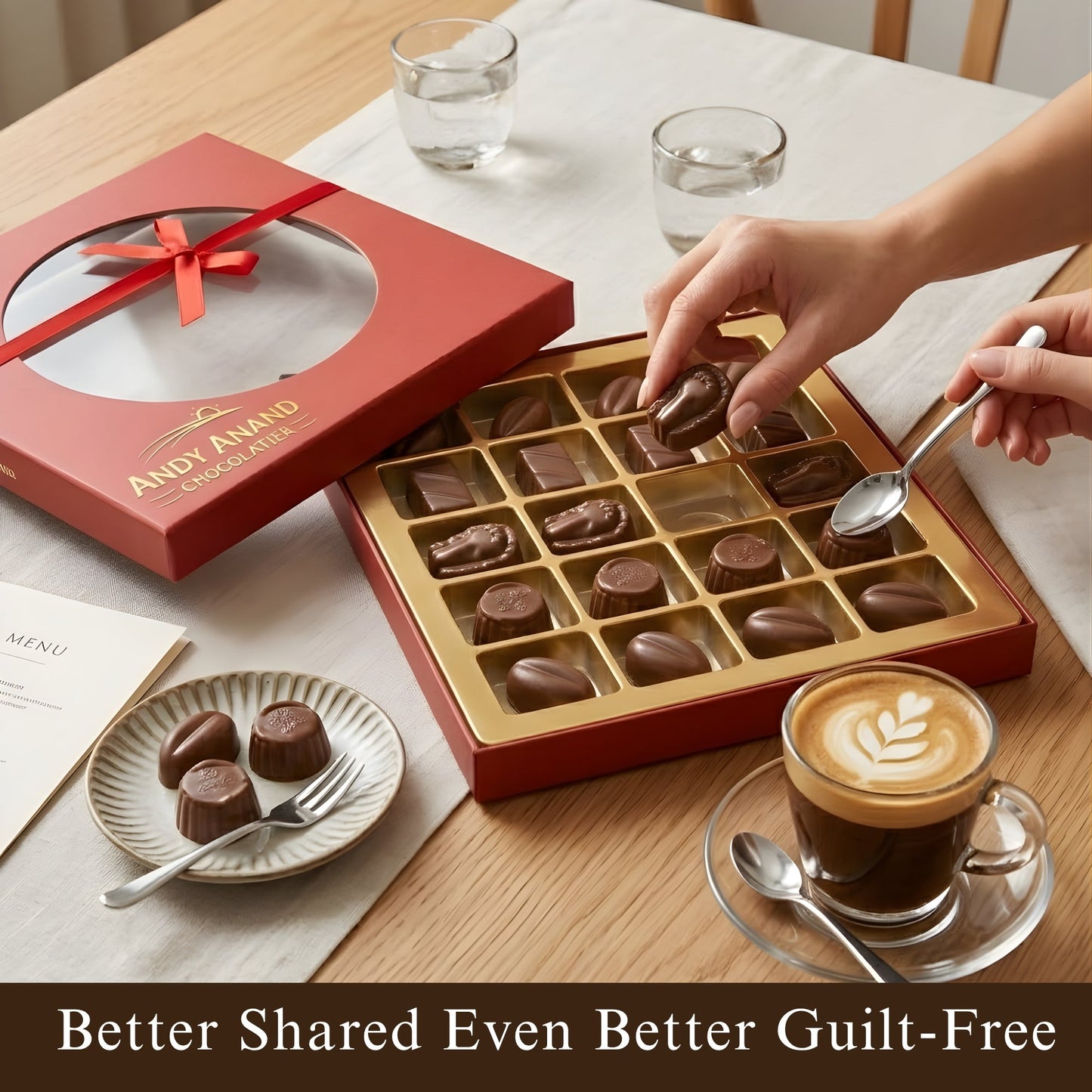 Andy Anand Luxurious Dark Chocolate Truffles Gift Box, 24 pc – Handmade Gourmet Assorted Flavors, Perfect for Indulgence, Birthday & Holiday - - Food & Beverages > Desserts & Sweets > Chocolate