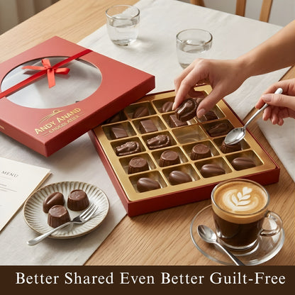 Andy Anand Luxurious Dark Chocolate Truffles Gift Box, 24 pc – Handmade Gourmet Assorted Flavors, Perfect for Indulgence, Birthday & Holiday - - Food & Beverages > Desserts & Sweets > Chocolate