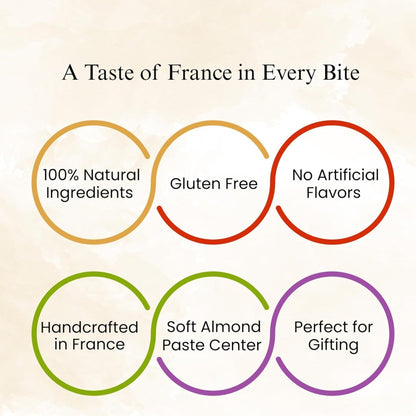 Andy Anand Calissons Almond Candy, 28 pc, 5 Flavors – Imported Calissons de Provence, French Confection, Gourmet Birthday & Holiday Gift Box - - Food & Beverages > Desserts & Sweets > Candy