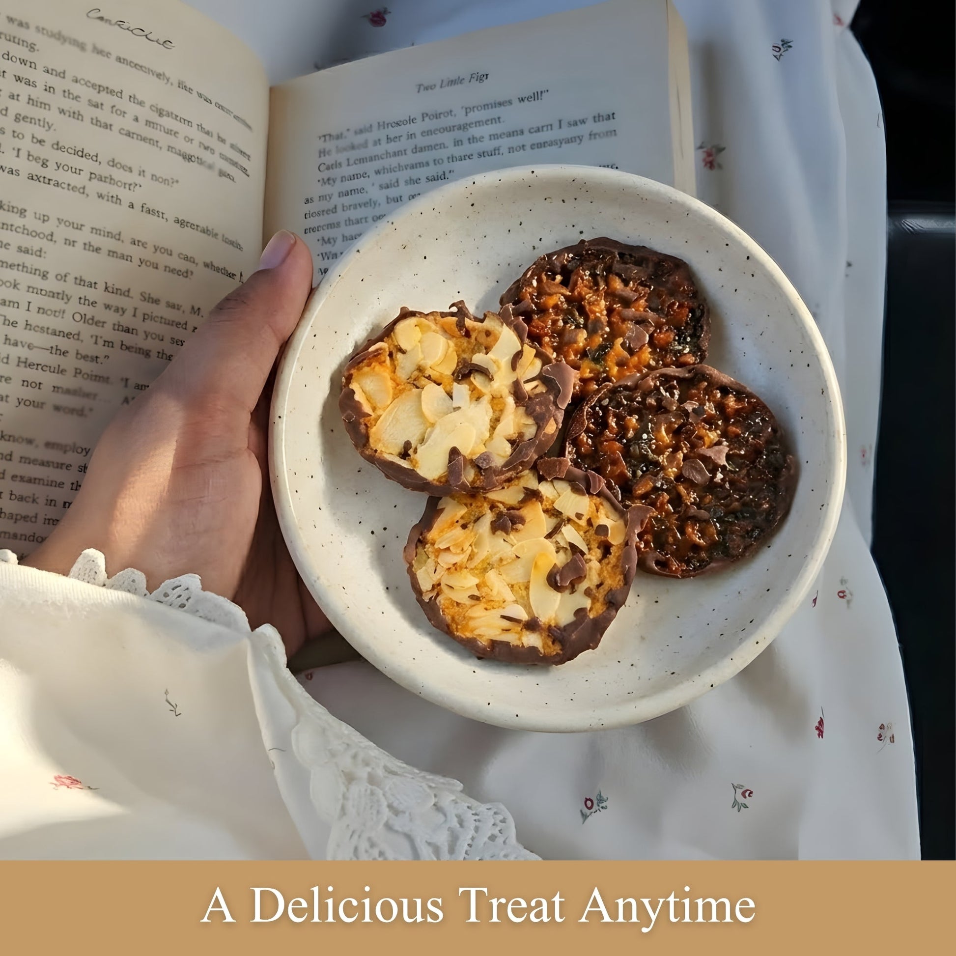 Andy Anand Dark Chocolate Florentine Biscuit Cookies, Orange & Almond, 24 pc – Imported from France, Gourmet Birthday & Holiday Gift Box - - Food & Beverages > Desserts & Sweets > Chocolate