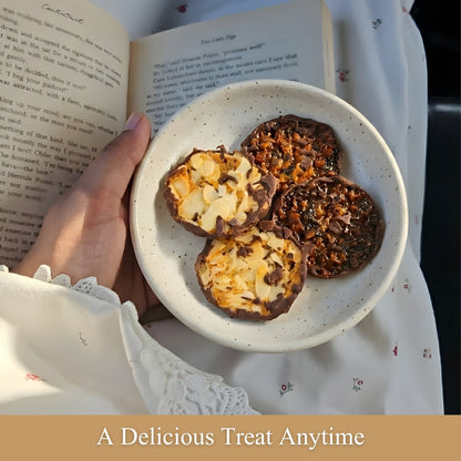 Andy Anand Dark Chocolate Florentine Biscuit Cookies, Orange & Almond, 24 pc – Imported from France, Gourmet Birthday & Holiday Gift Box - - Food & Beverages > Desserts & Sweets > Chocolate