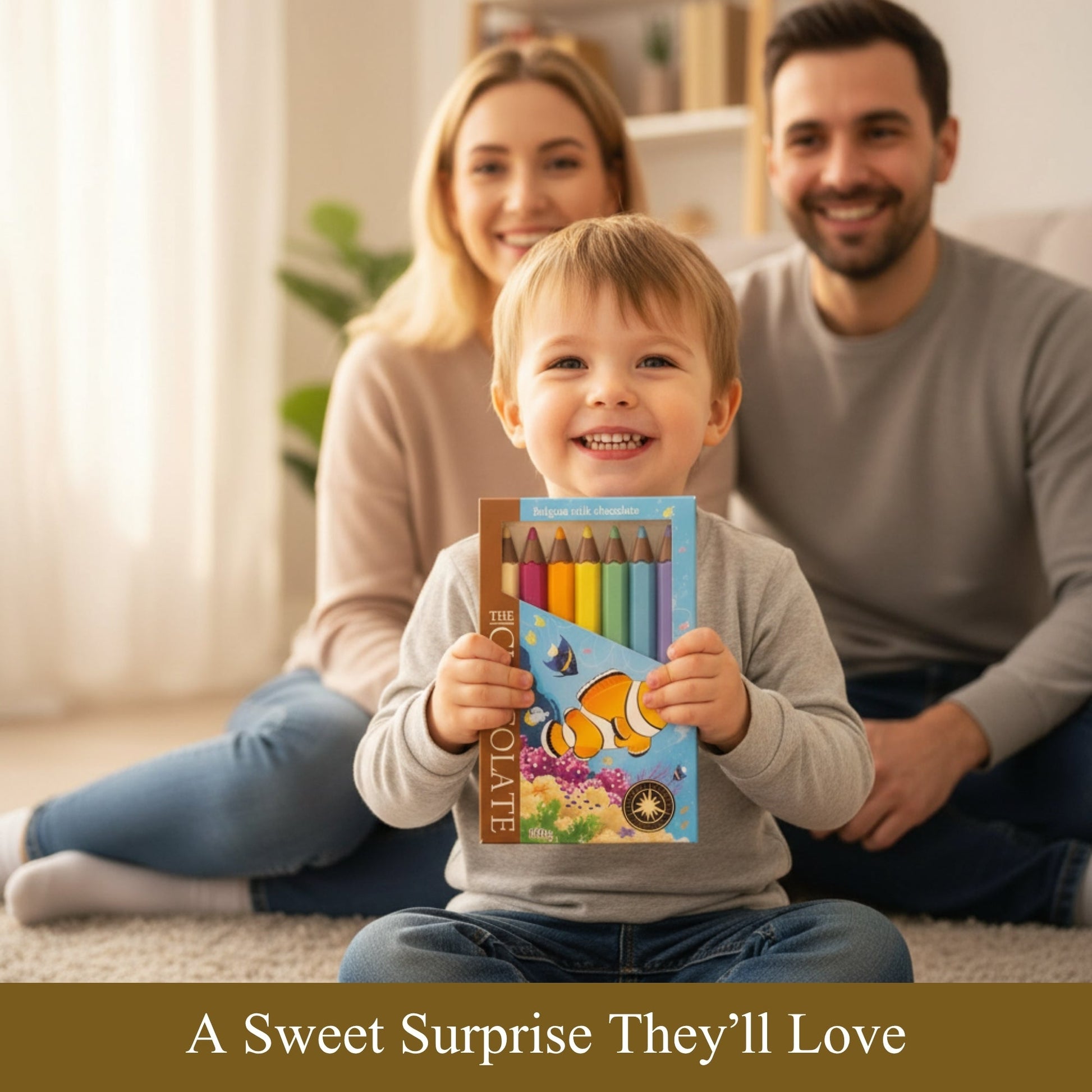 Andy Anand Milk Chocolate Crayon Boxes, 3-Pack, 21 pc – Fun Kids Chocolate Gift, 60% Cocoa Butter, Birthday, Easter & Holiday Gift Box - - Food & Beverages > Desserts & Sweets > Chocolate