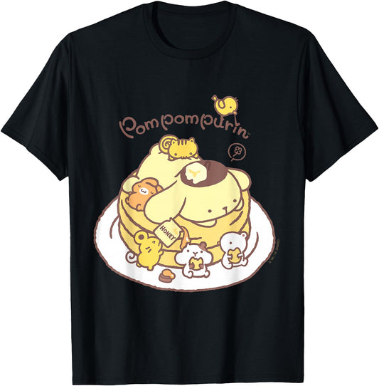 Exclusive Pompompurin Pancake Friends T-Shirt - Trendy Graphic for Adults - - Clothing
