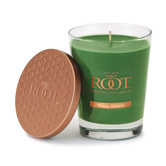 Root Candles Honeycomb Veriglass Scented Beeswax Blend Candle Fresh Balsam - - candle