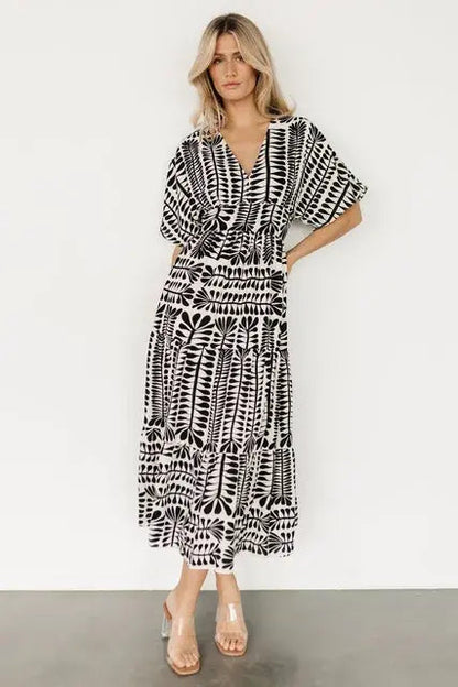 Ladies Short Sleeve Long Dresses - Kia Day Design