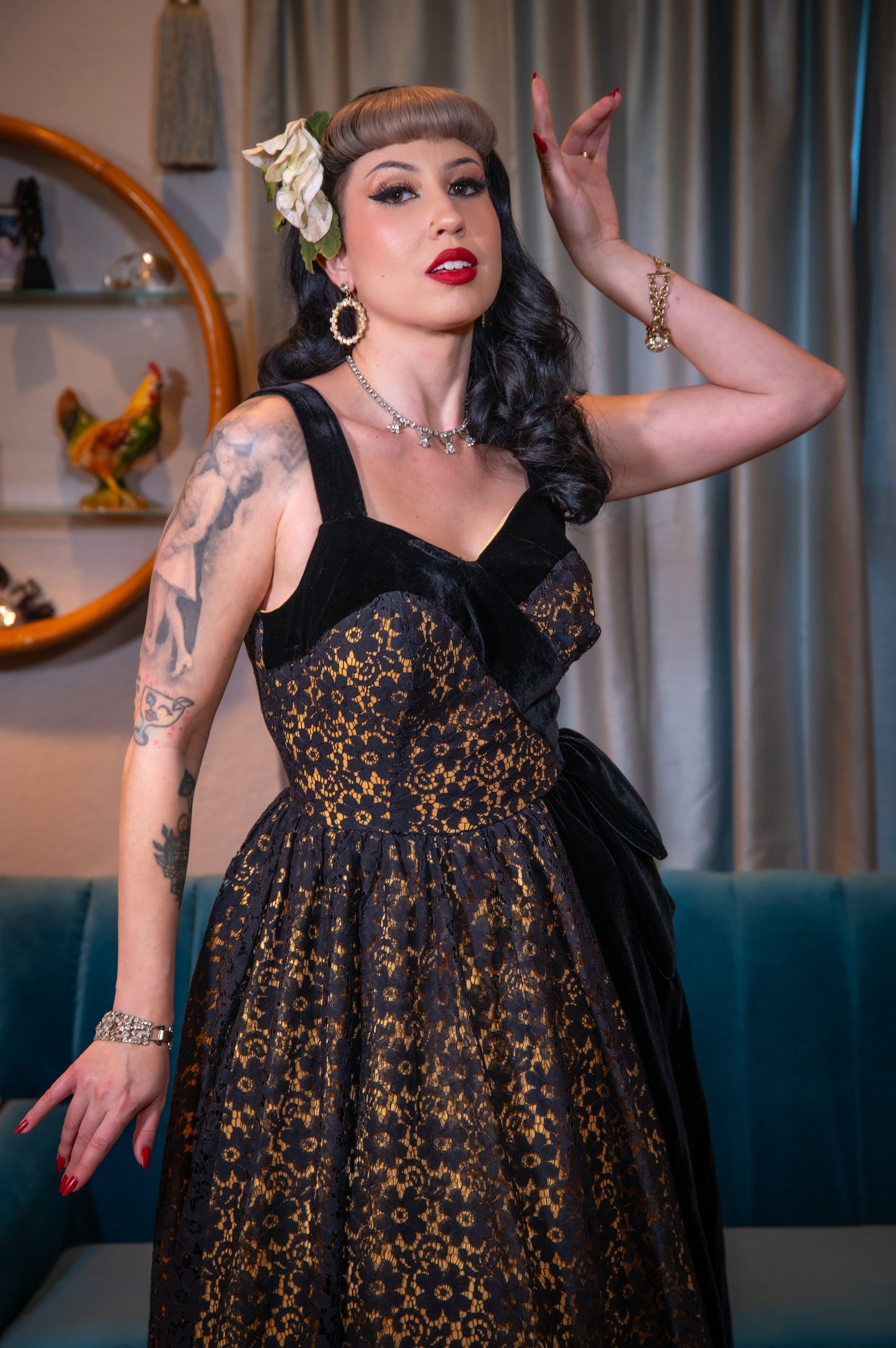 The Sweetheart Lace Dress in Black - - Dress